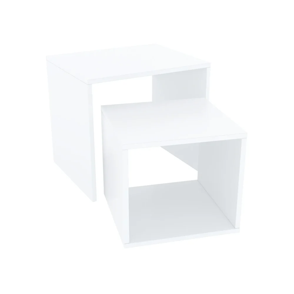 Coffee table with compartment in white