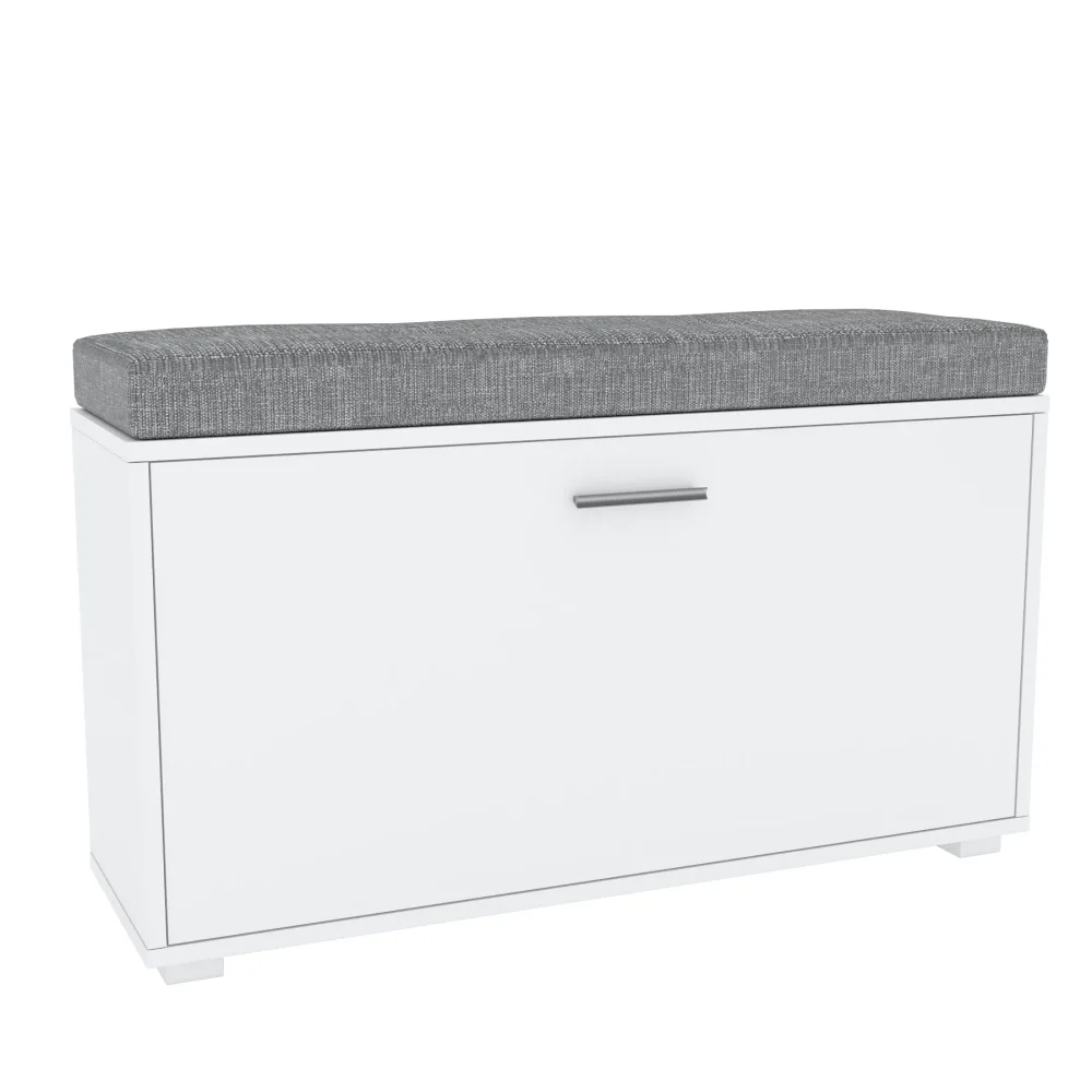 Szafka na buty długa z siedziskiem biała, S 90 cm