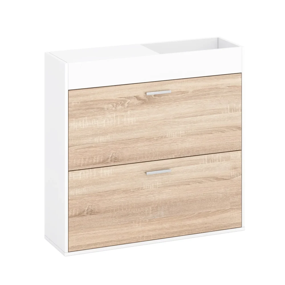 Hängender Schuhschrank Eiche/weiß