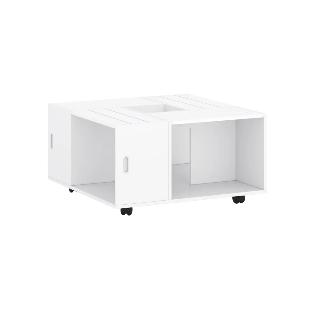 Stolik na kółkach biały