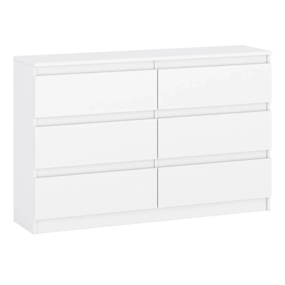 Komoda z sześcioma szufladami biała