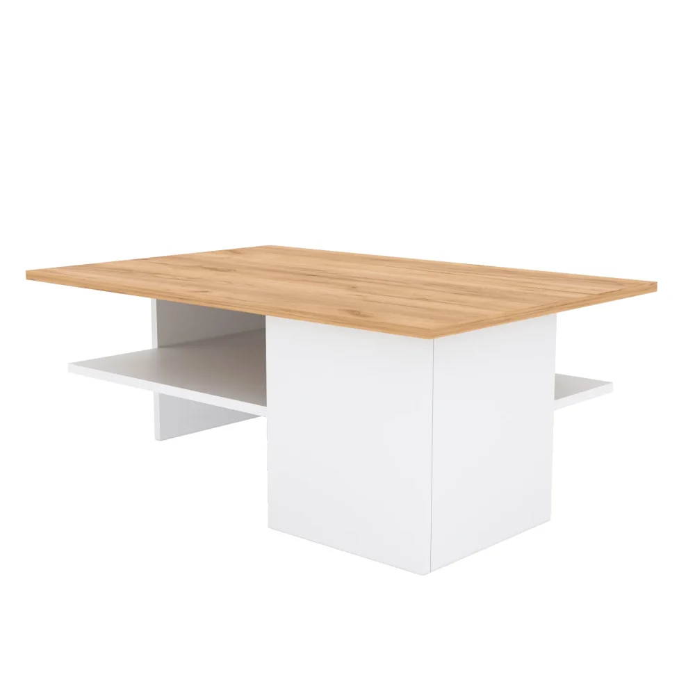 Stolik kawowy z półką i blatem