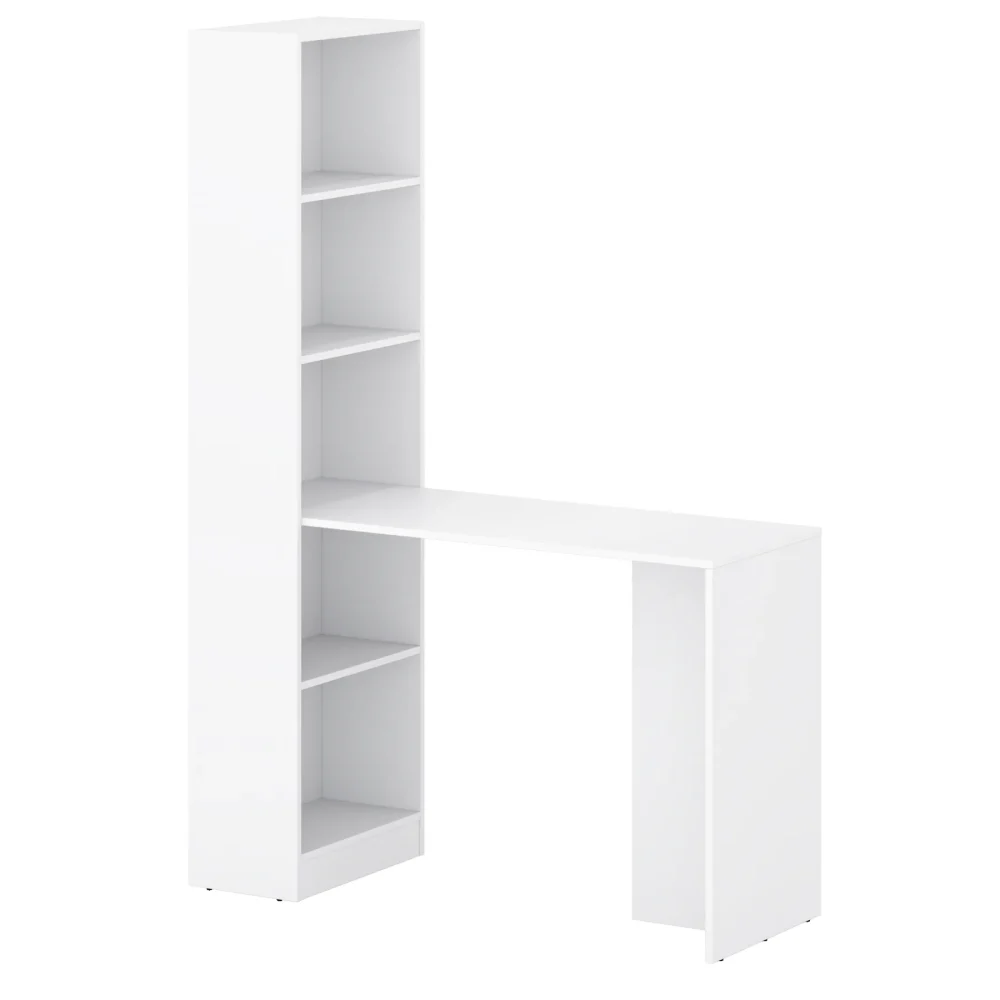 Biurko z wysokim regałem biały