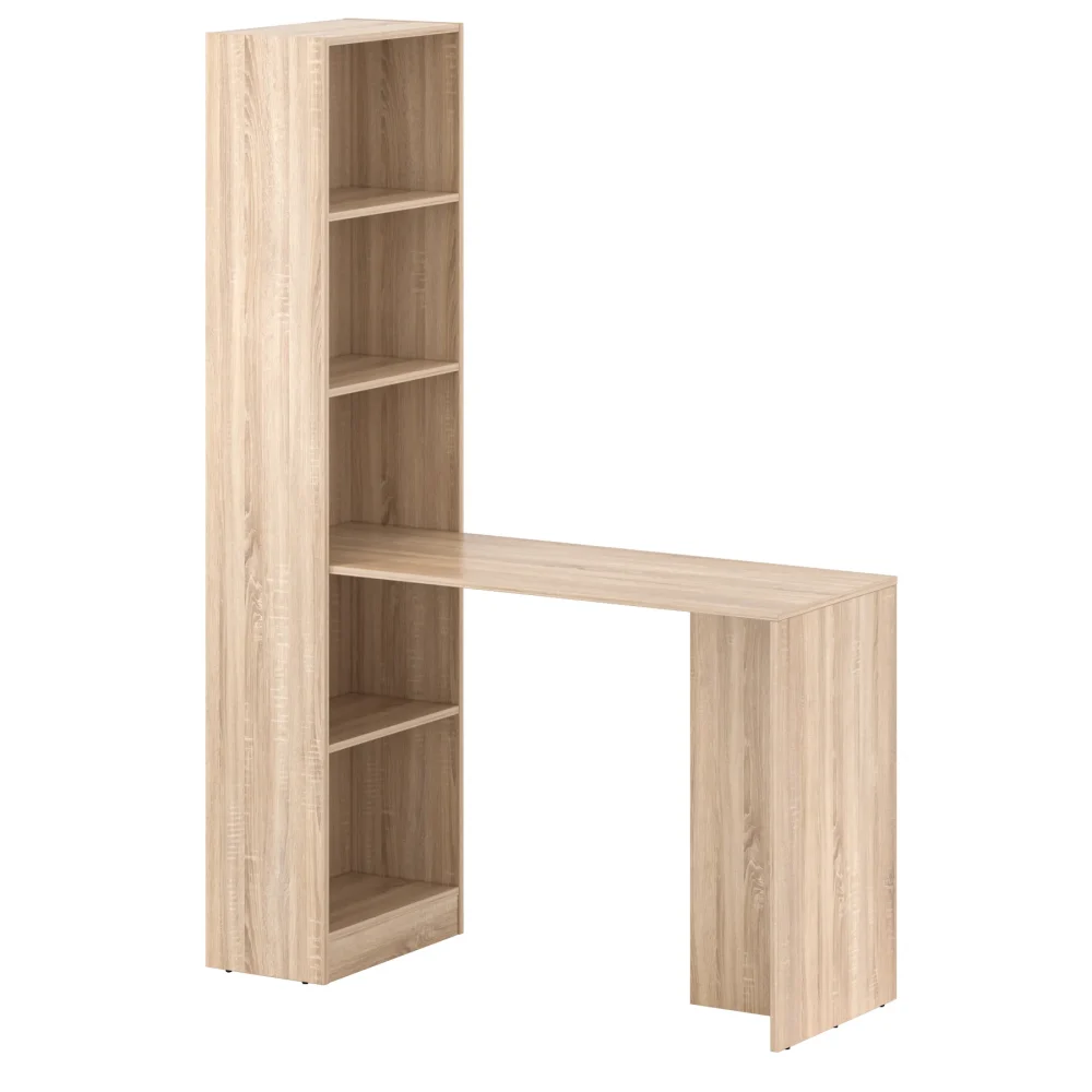 Biurko z wysokim regałem dąb jasny