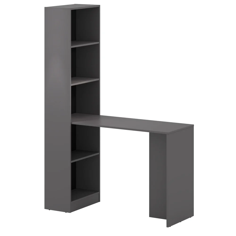 Biurko z wysokim regałem czarne