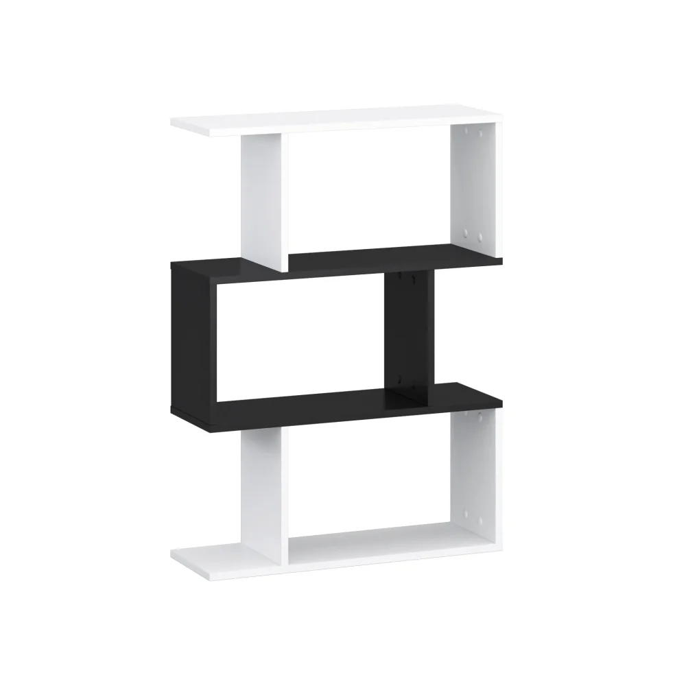 Regał dekoracyjny biało-czarny geometryczny