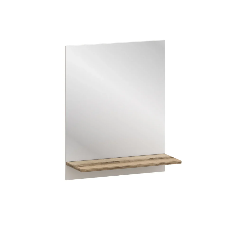 Lustro łazienkowe z półką w dekorze dębu Green Land, S 60 cm