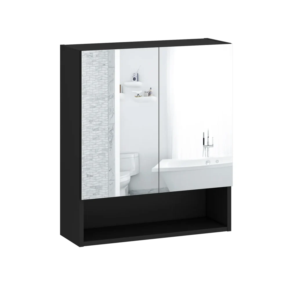 Zestaw łazienkowy z lustrem i szafką 60 cm BRUNO Black