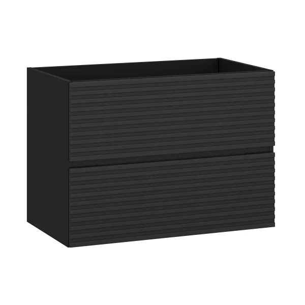 BRUNO Black washbasin cabinet with 2 drawers, 80 cm