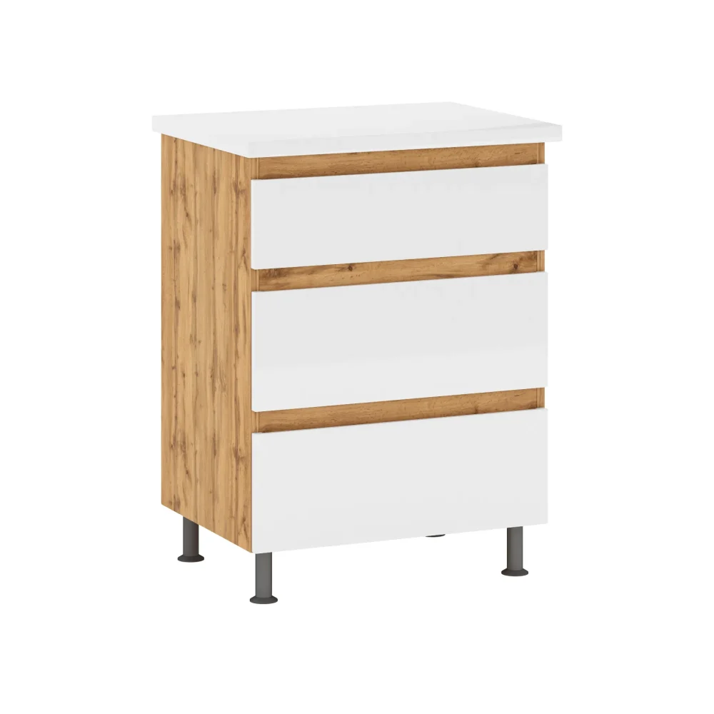 Szafka dolna 60 cm z 3 szufladami MAGNOLIA