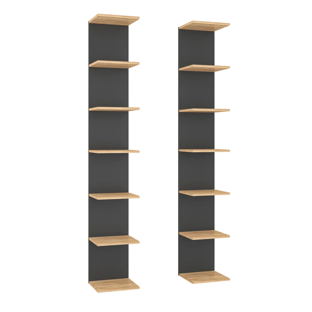 Zestaw podwójnych regałów Paolo Anthracite