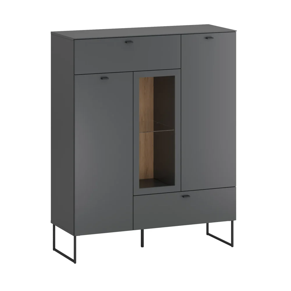 Komoda wysoka Sao Paulo Anthracite, S 112 cm