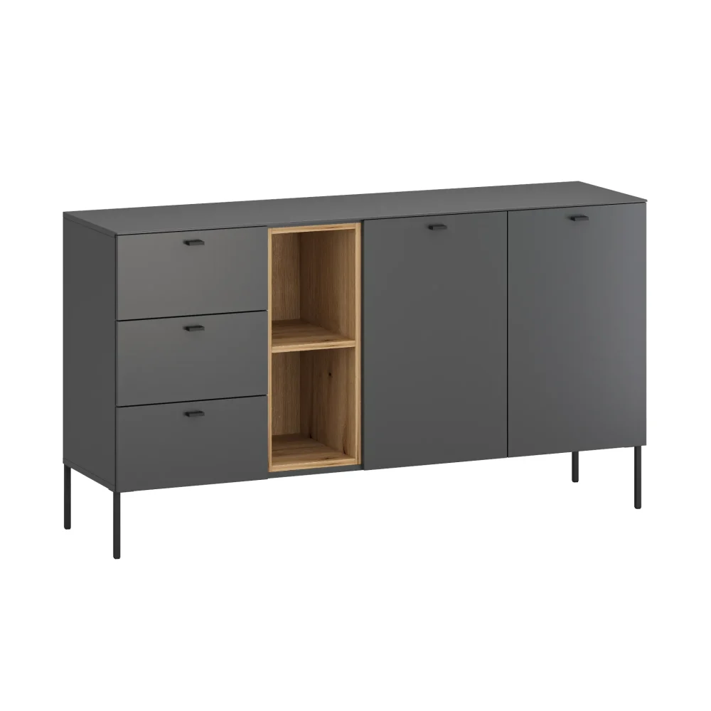 Komoda Sao Paulo z szufladami Anthracite, S 155 cm