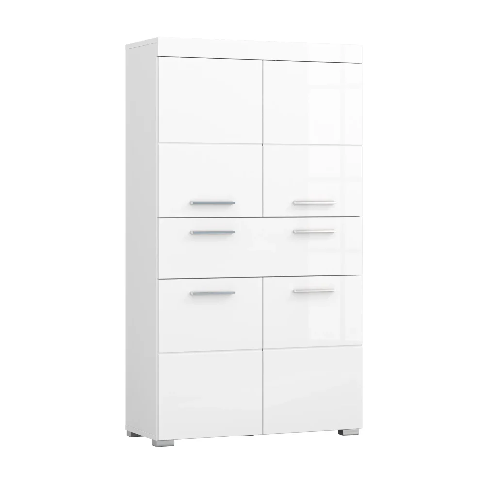 Szafka wysoka łazienkowa Amanda Snow White, W 130 cm