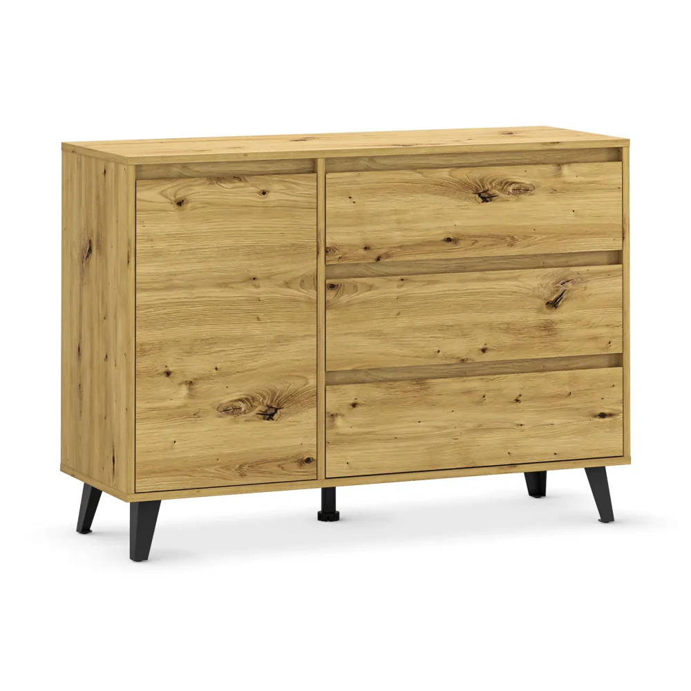 Komoda z szufladami i drzwiczkami Borg Artisan Oak