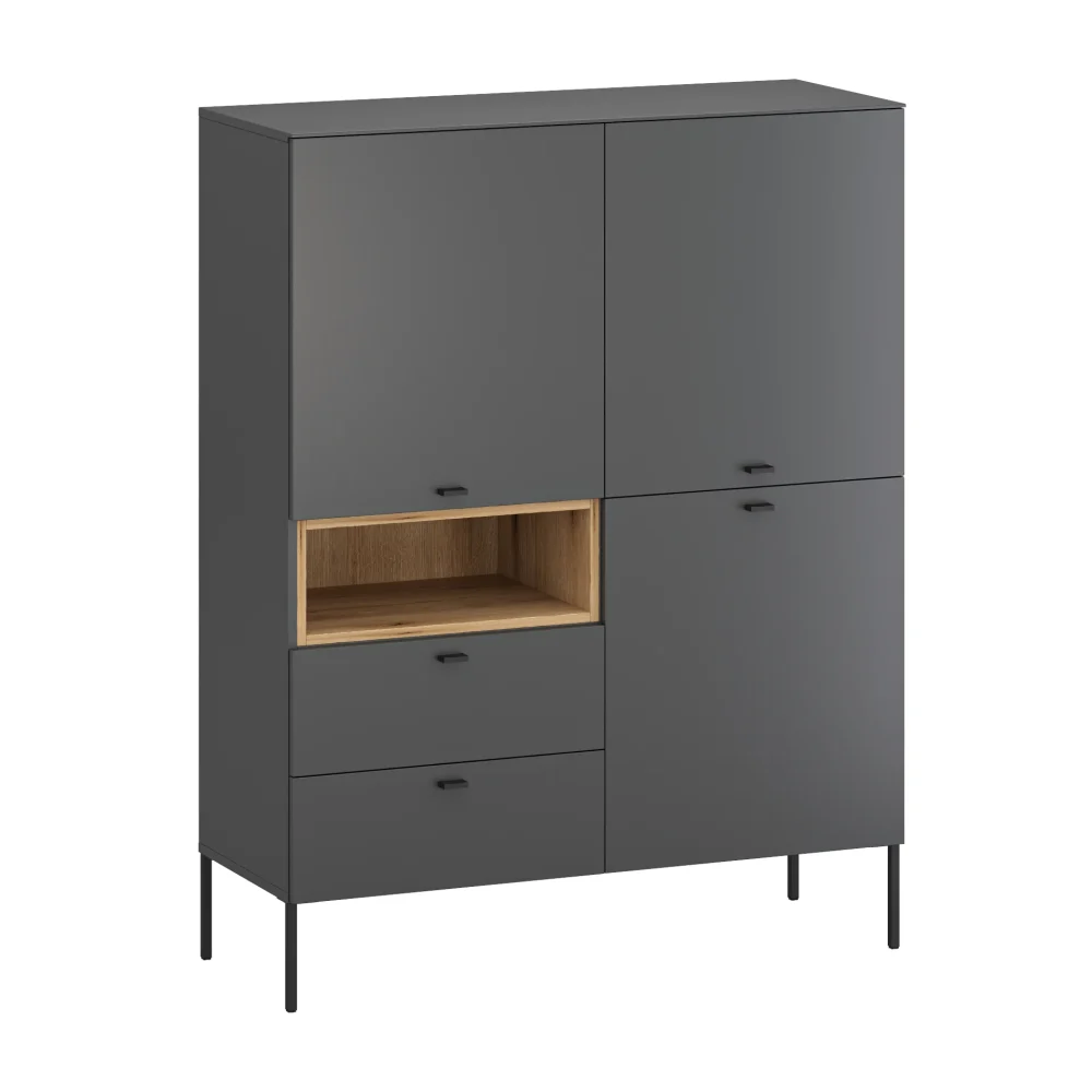 Komoda wysoka Sao Paulo Anthracite, S 110 cm