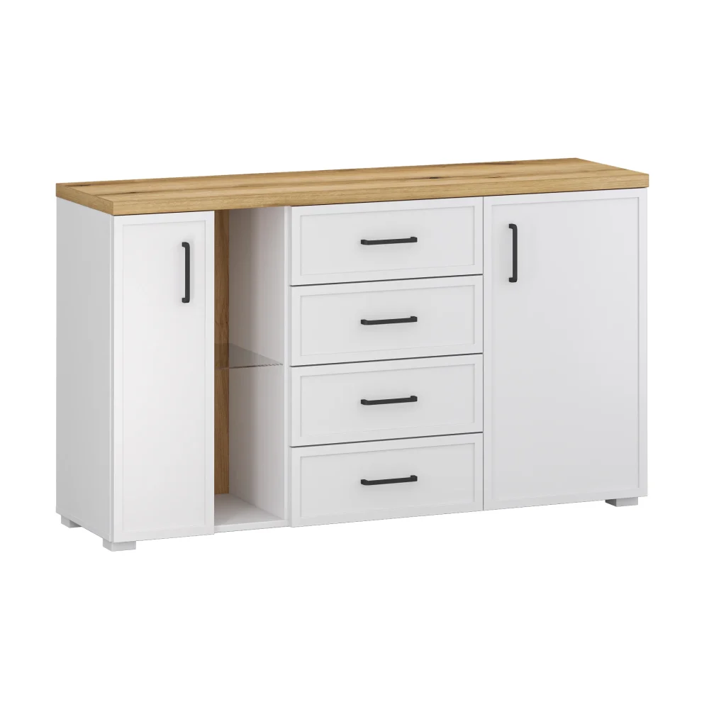 Komoda z frezowanym frontem Heming Nymphaea Alba